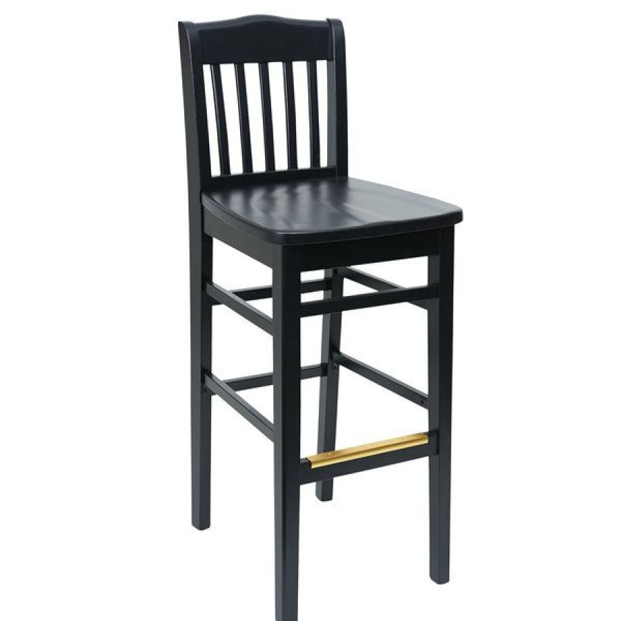 Restaurant Bar Stools * | New Bfm Seating Zwb303Bl-Bl Columbia Black Beechwood Bar Height Chair