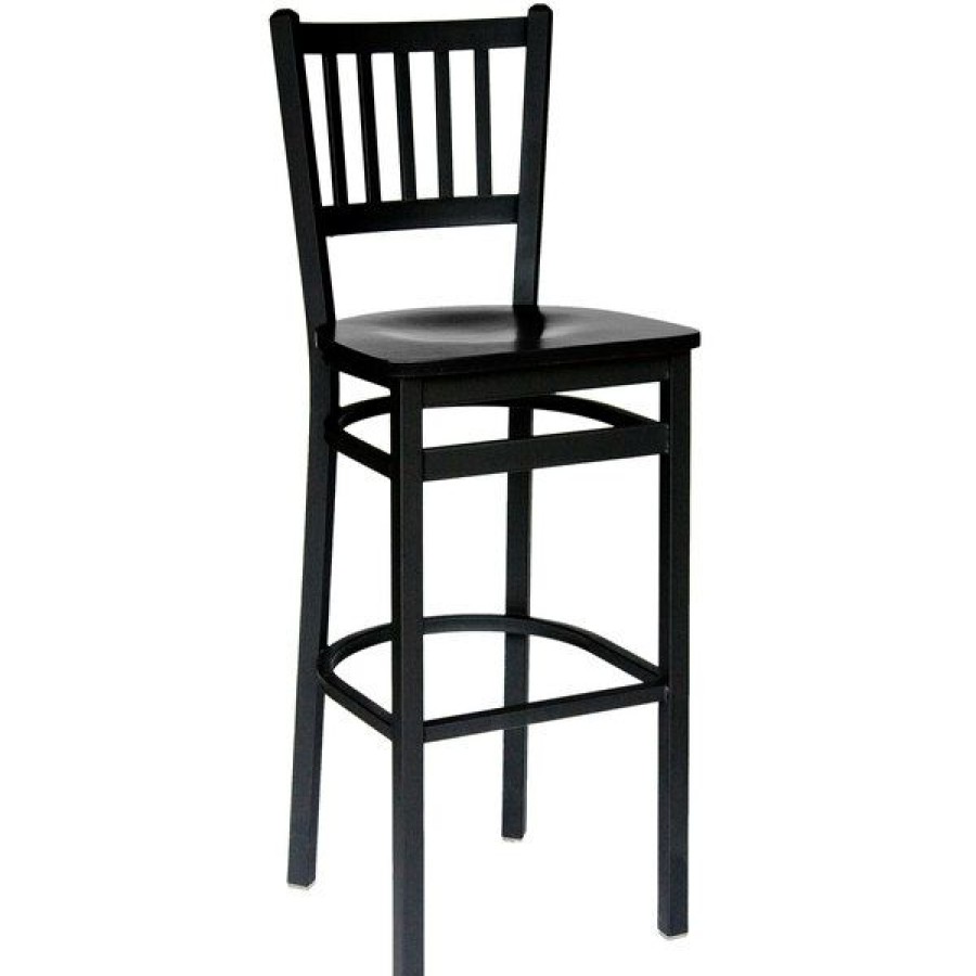 Restaurant Bar Stools * | Wholesale Bfm Seating 2090Bblw-Sb Troy Sand Black Metal Bar Height Chair