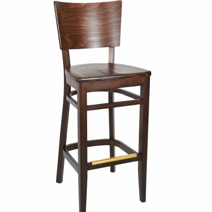 Restaurant Bar Stools * | New Bfm Seating Zwb304Dw-Dw Aston Dark Walnut Beechwood Barstool