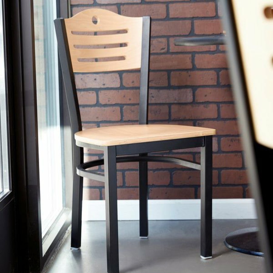 Restaurant Chairs * | Best Sale Lancaster Table & Seating Natural Finish Bistro Dining Chair