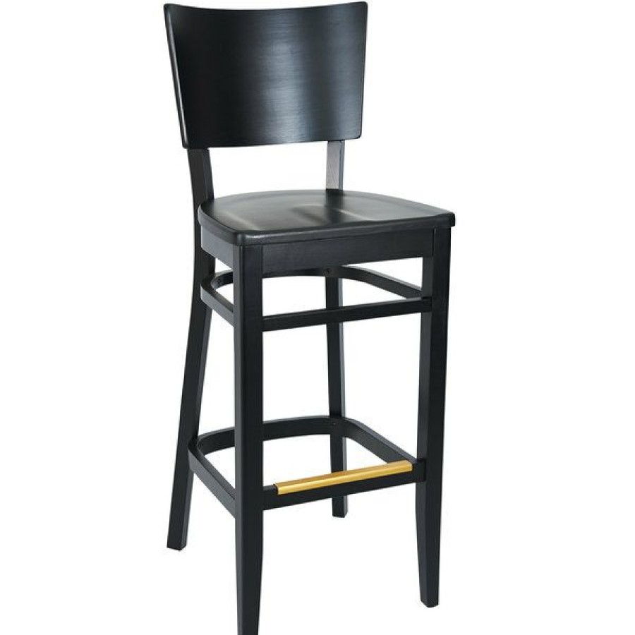 Restaurant Bar Stools * | Cheap Bfm Seating Zwb304Bl-Bl Aston Black Beechwood Barstool