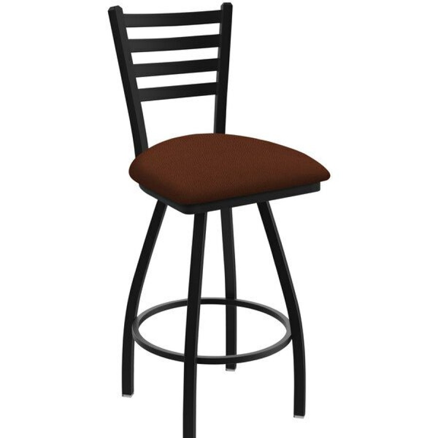 Restaurant Bar Stools * | Best Reviews Of Holland Bar Stool Xl 410 Jackie 30 Ladderback Swivel Bar Stool With Black Wrinkle Finish And Rein Adobe Seat